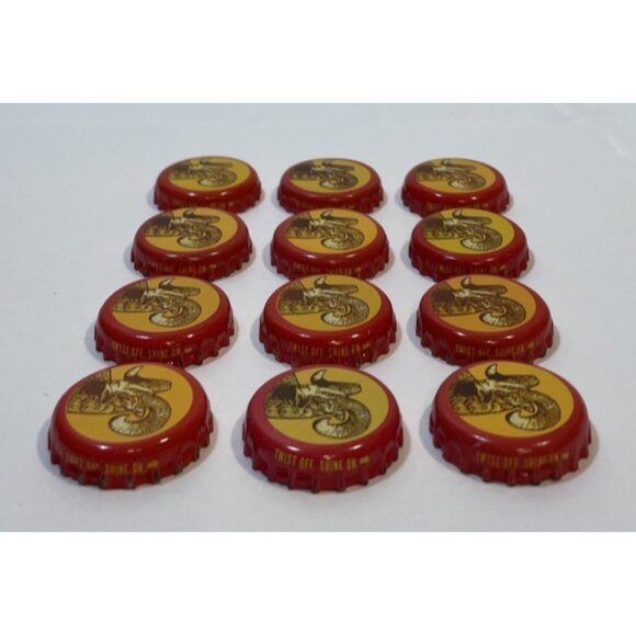 Lot of 12 Ram Head Red Yellow Shiner Bock Texas Beer Bottle Caps Older Style - Picture 4 of 9